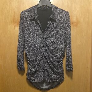 Cable & Gauge Black and White Polka Dot Top